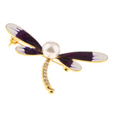 Maxbell Women Dragonfly Rhinestone Pearl Brooch Pin Clothe Accessories Jewelry Gifts