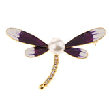 Maxbell Women Dragonfly Rhinestone Pearl Brooch Pin Clothe Accessories Jewelry Gifts