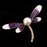 Maxbell Women Dragonfly Rhinestone Pearl Brooch Pin Clothe Accessories Jewelry Gifts