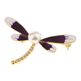 Maxbell Women Dragonfly Rhinestone Pearl Brooch Pin Clothe Accessories Jewelry Gifts