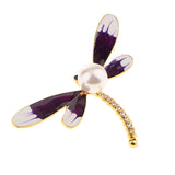 Maxbell Women Dragonfly Rhinestone Pearl Brooch Pin Clothe Accessories Jewelry Gifts