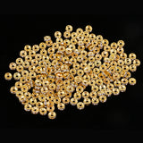 Maxbell 200Pcs 8mm Gold Plated Rhinestone Rondelle Spacer Beads for jewelery Making