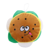 Maxbell Pet Dog Puppy Cat Play Soft Plush Hamburger Shape Squeaky Sound Chew Toys