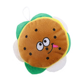 Maxbell Pet Dog Puppy Cat Play Soft Plush Hamburger Shape Squeaky Sound Chew Toys