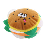 Maxbell Pet Dog Puppy Cat Play Soft Plush Hamburger Shape Squeaky Sound Chew Toys