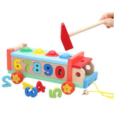 Maxbell Kid Educational Wooden Toy Disassembly Screw Nut Vehicle Car Knock Ball Toy