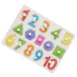 Maxbell Wooden Numbers Shaped Peg Puzzle Baby Toldder Preschool Kids Toy