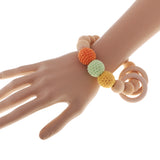 Maxbell Wood Crochet Round Beads Ring Bracelet Teether Baby Grasping Nursing Toy 4