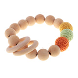 Maxbell Wood Crochet Round Beads Ring Bracelet Teether Baby Grasping Nursing Toy 4