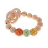 Maxbell Wood Crochet Round Beads Ring Bracelet Teether Baby Grasping Nursing Toy 4