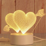 Maxbell Fashion Desk 3D LED USB Night Light Creative Bedroom Table Lamp Gift Heart