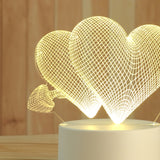 Maxbell Fashion Desk 3D LED USB Night Light Creative Bedroom Table Lamp Gift Heart