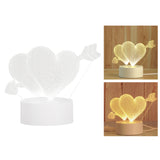 Maxbell Fashion Desk 3D LED USB Night Light Creative Bedroom Table Lamp Gift Heart