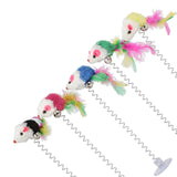 Maxbell Cat Teaser Wand 5PC Wire Spring Cat Toy with Feather and Bell Sucker Style1