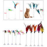 Maxbell Cat Teaser Wand 5PC Wire Spring Cat Toy with Feather and Bell Sucker Style1