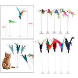 Maxbell Cat Teaser Wand 5PC Wire Spring Cat Toy with Feather and Bell Sucker Style1