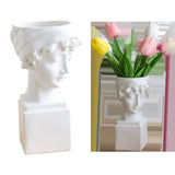Maxbell Resin Human Head Vase Flower Vase Head Planter Home Office Decor Girl Head