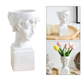 Maxbell Resin Human Head Vase Flower Vase Head Planter Home Office Decor Girl Head