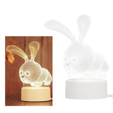 Maxbell Fashion Desk 3D LED USB Night Light Creative Bedroom Table Lamp Gift Rabbit