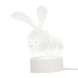 Maxbell Fashion Desk 3D LED USB Night Light Creative Bedroom Table Lamp Gift Rabbit