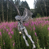 Maxbell Resin Angel Statue Solar Light Elf Wing Sculpture LED Solar Lantern Ornament