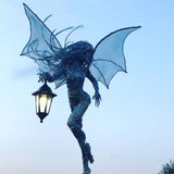 Maxbell Resin Angel Statue Solar Light Elf Wing Sculpture LED Solar Lantern Ornament