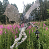 Maxbell Resin Angel Statue Solar Light Elf Wing Sculpture LED Solar Lantern Ornament