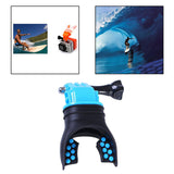 Maxbell Action Camera Holder Mouth Mount for GoPro Hero 7 8 6 5 Surfing Blue_A