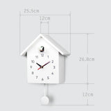 Maxbell Cuckoo Wall Clock Modern Bird House Hanging Watch Home School Office White