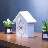 Maxbell Cuckoo Wall Clock Modern Bird House Hanging Watch Home School Office White