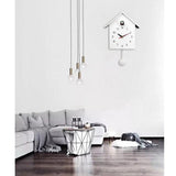 Maxbell Cuckoo Wall Clock Modern Bird House Hanging Watch Home School Office White