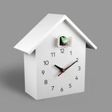 Maxbell Cuckoo Wall Clock Modern Bird House Hanging Watch Home School Office White