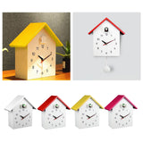 Maxbell Cuckoo Wall Clock Modern Bird House Hanging Watch Home School Office White