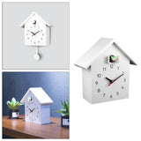 Maxbell Cuckoo Wall Clock Modern Bird House Hanging Watch Home School Office White