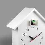Maxbell Cuckoo Wall Clock Modern Bird House Hanging Watch Home School Office White