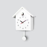 Maxbell Cuckoo Wall Clock Modern Bird House Hanging Watch Home School Office White