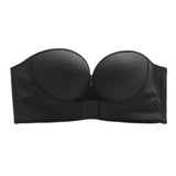 Womens Bra Strapless Lingerie Front Closure Brassiere Black 34AB