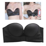 Womens Bra Strapless Lingerie Front Closure Brassiere Black 34AB