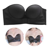 Womens Bra Strapless Lingerie Front Closure Brassiere Black 34AB