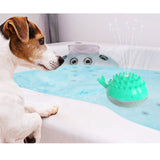 Maxbell Dog Bath Toy Water Spray Whale Induction Sprinkler Teething Play Toys Blue