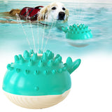 Maxbell Dog Bath Toy Water Spray Whale Induction Sprinkler Teething Play Toys Blue