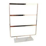 Maxbell Marble Base Jewelry Rack Metal Earring Display Stand 3 Tier White Base