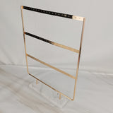 Maxbell Marble Base Jewelry Rack Metal Earring Display Stand 3 Tier White Base