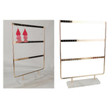 Maxbell Marble Base Jewelry Rack Metal Earring Display Stand 3 Tier White Base