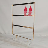 Maxbell Marble Base Jewelry Rack Metal Earring Display Stand 3 Tier White Base