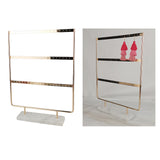 Maxbell Marble Base Jewelry Rack Metal Earring Display Stand 3 Tier White Base