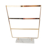 Maxbell Marble Base Jewelry Rack Metal Earring Display Stand 3 Tier White Base