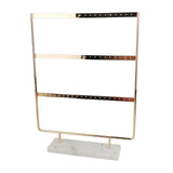 Maxbell Marble Base Jewelry Rack Metal Earring Display Stand 3 Tier White Base