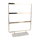 Maxbell Marble Base Jewelry Rack Metal Earring Display Stand 3 Tier White Base