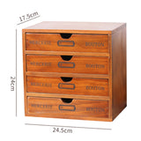 Maxbell Wooden Chest Drawers Storage Organizer Desktop Box Cabinet Wood 4 Drawers